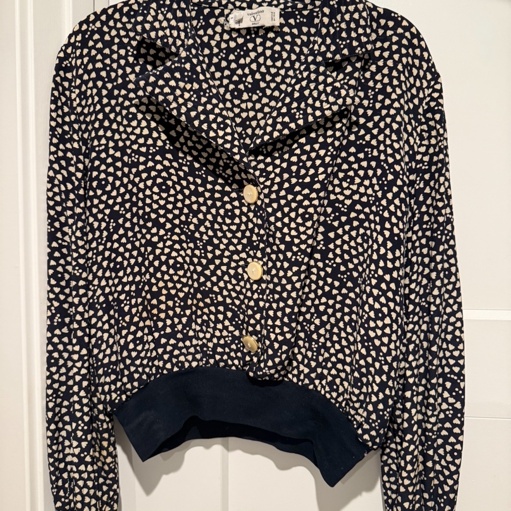 Valentino Heart Motif Fabric in Black and Cream